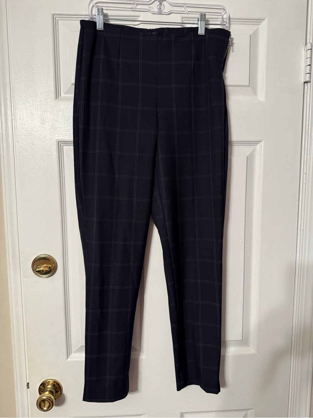Dynamite Navy Windowpane Straight-Leg Pants